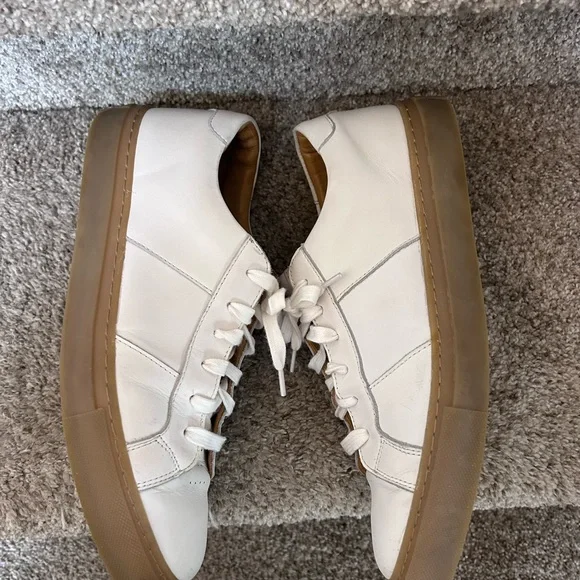 GREATS Brooklyn Royale White Leather and Gum Sneakers. US9/UK8.5/EUR41. Classic - Picture 5 of 16